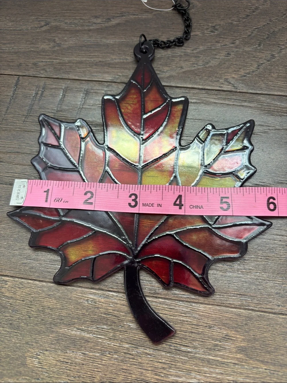 Hobby Lobby  Stained Glass Maple fall leaf, intricate veining,window decor